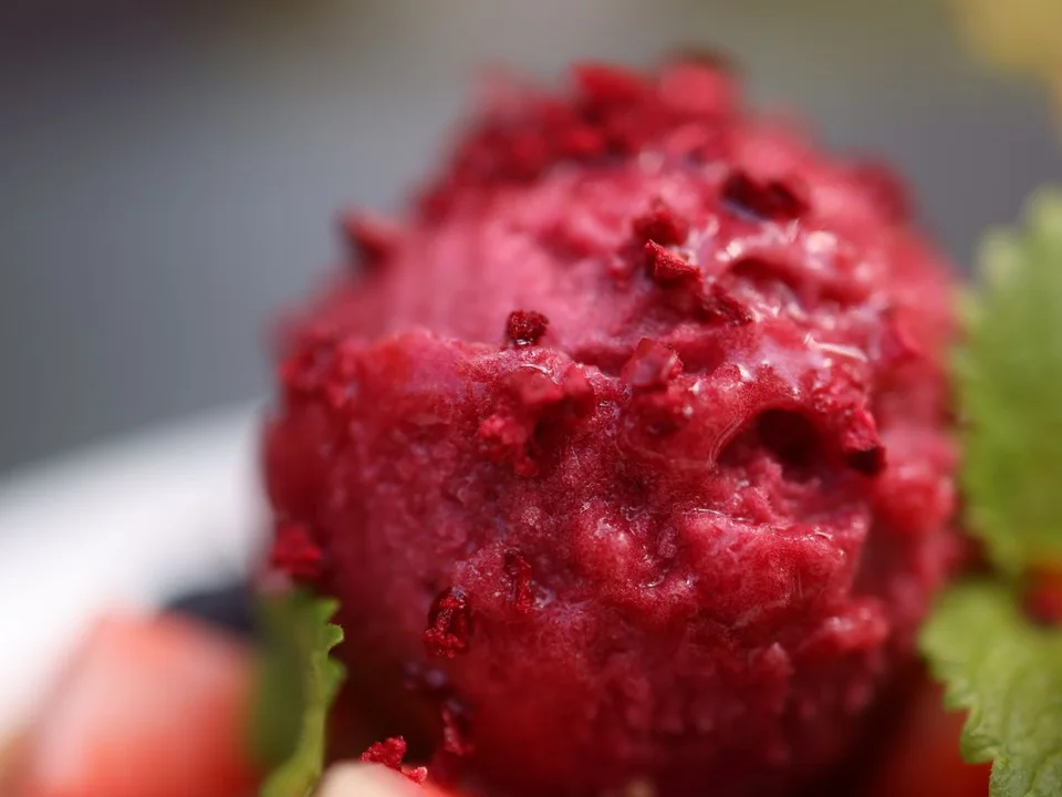 Sorbet artisanal plein fruit à la framboise